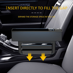 Organizador de relleno de huecos de asiento de coche, con 2 puertos USB y 3 cables de carga de tipo C, 8 pines, caja de almacenamiento Micro multifuncional - Product Image 4