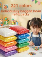 Lot de 500g de perles EVA Perler de 221 couleurs, style MardStyle, pack de recharge Fusion, kit complet pour loisirs créatifs DIY, 26mm, unisexe, 14 ans et plus