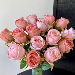Fleurs artificielles réalistes en soie, rose bulgare, décoration pour la maison et les mariages, branche unique DZH166 - Product Image 2