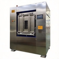 Laveuse-essoreuse électrique 50 kg à double porte et barrière sanitaire pour équipement de blanchisserie aseptique, idéale pour les uniformes de salle blanche