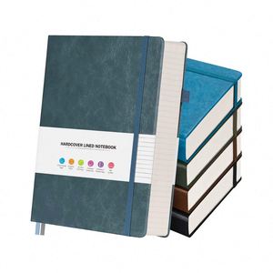 Hardcover Lined A5 Custom Leather <b>Journal</b> Notebook with Pen Holder Thread Sewn Gift for Students 80 GSM Customizable - Product Image 1