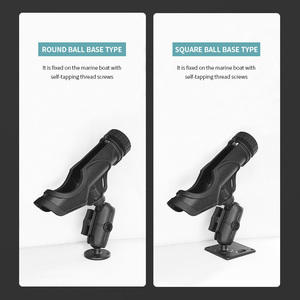 VINmounts Eco-Friendly Black Fishing Rod Holder Ball Mount Base 9cm Dual <b>Socket</b> Arm 360 Adjustable Marine Boat Kayak Mount - Product Image 3