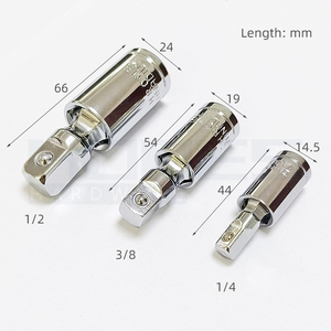 3pcs 1/4 3/8 1/2 Jeu de joints universels Clé à cliquet Adaptateur de douille 360 degrés Conversion de barre d'extension d'angle Outils à main CrV - Product Image 3