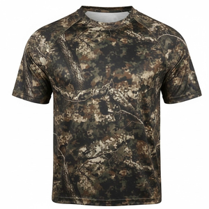 เสื้อยืดแขนสั้นน้ำหนักเบา พิมพ์ลายล่าสัตว์ ผ้าซอฟต์เชลล์ ดีไซน์ใหม่ สำหรับกิจกรรมกลางแจ้งในสภาพอากาศหนาวเย็น ผลิตจากวัสดุ Bayer สำหรับผู้ชาย - Product Image 1