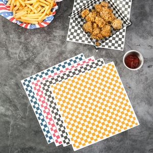 Sandwich <b>Wrapping</b> <b>Paper</b> <b>Food</b> Basket Liners Classic Checkered Grease-Resistant Deli Squares for <b>Wrapping</b> Bread and Sandwiches - Product Image 4