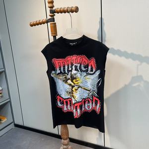 T-shirt Senza Maniche da <span class=keywords><strong>Uomo</strong></span> in Cotone 100% con Logo MIXED Emotions, Stampa Graffiti e Strass, Stile Streetwear - Product Image 6