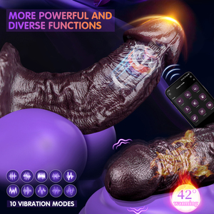 거대하고 두꺼운 실물 같은 딜도, 대형 앱 제어 진동 딜도, 크고 부드러운 실리콘 와이드 페니스, 대형 바이브레이터 성인용품 - Product Image 2