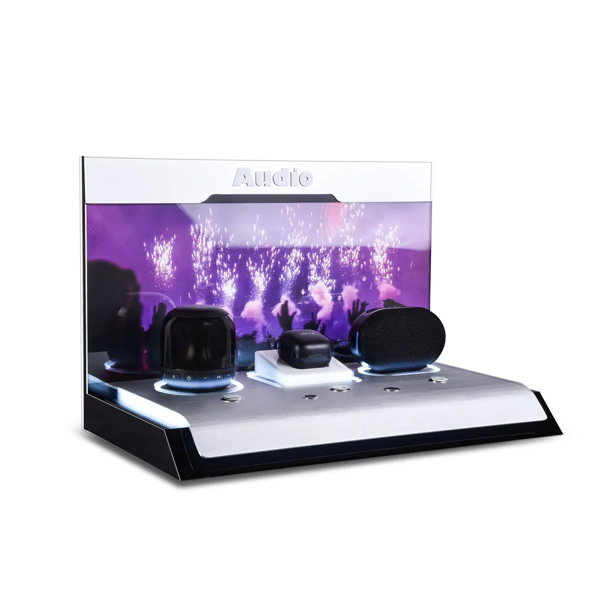 Custom Digitaal Product Winkels Audio Acryl Speaker Display Muziekspeler Display Toonbank