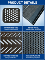 Peinture laquée anti-rouille Fangze pour treillis métallique perforé linéaire, idéale pour les murs-rideaux, façades de bâtiments et applications minières énergétiques