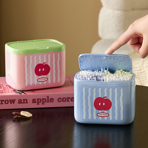 Boîte de rangement murale en plastique pour coton-tiges, pour salle de bain, coiffeuse, pour ranger les coton-tiges et les tampons de coton - Product Image 5