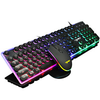 Clavier et souris de jeu RVB filaires USB pleine taille Lovingcool Russian Wholesale avec souris lumineuse