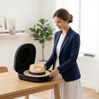 Bolsa de Transporte para Sombreros de EVA Impermeable de Alta Calidad, Estuche Portátil de Viaje para Sombreros Fedora y Panamá