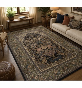 Tapis persan abstrait noué à la main en polyester, rectangulaire, pour salon, à poils plats, extra épais, adapté aux animaux domestiques, antidérapant - Product Image 1