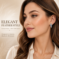 Vente en gros de boucles d'oreilles pour femmes en argent sterling 925 avec ailes d'ange et zircon cubique coloré, bijoux