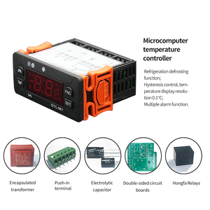 Etc-961 điều khiển nhiệt độ giá 230V <span class=keywords><strong>LCD</strong></span> điều chỉnh cho phòng lạnh Đen Led điều khiển nhiệt độ làm lạnh - Product Image 4