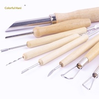Kit de 8 outils de sculpture de citrouille d'Halloween transfrontalier en bois et métal, couteau grattoir pour poterie et argile, outils d'art céramique