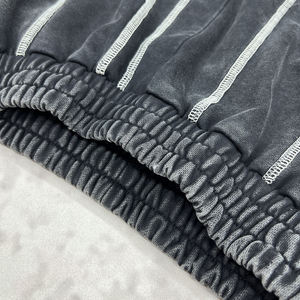 ชุดวอร์มแนวสตรีทไซส์ใหญ่พิเศษชุดวอร์มเฮฟวี่เวทมีซิปคู่ชุดวอร์มปักลายกรดสำหรับผู้ชาย - Product Image 4