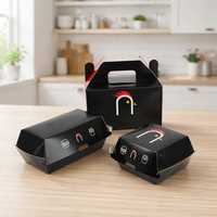Boîte en papier kraft biodégradable avec logo personnalisé, finition brillante, pour la restauration rapide, les frites, les hamburgers, les déjeuners à emporter