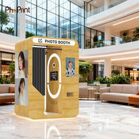 Photomaton à écran tactile en bois personnalisé pour centre commercial, café, magasin