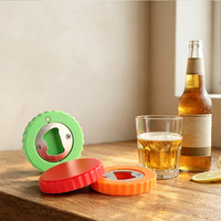 Ouvre-bouteille de bière portable mini en forme de capsule, à fixer au réfrigérateur, pour bar et cuisine