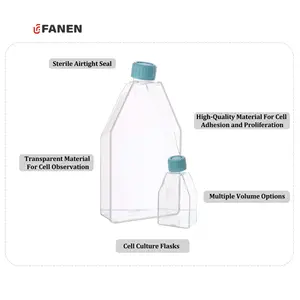 Fanen Wholesaleプラスチック細胞培養ボトルラボ75175立方メートル長方形傾斜ネック