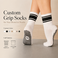Chaussettes de yoga en coton respirant de haute qualité avec logo personnalisé, chaussettes en coton pour pilates avec grip pour femmes