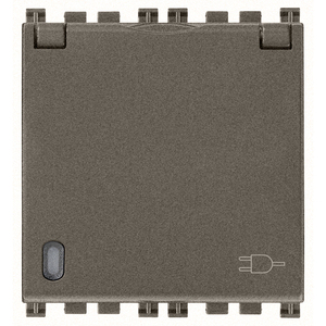 Interrupteur mural en métal Sicury 2P+T 16A avec contacts en cuivre 5,1x4,3x5,3 cm pour installation électrique - Product Image 1