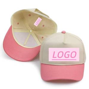 Casquettes de baseball haut de gamme en coton respirant et imperméable, style hip-hop sportif, personnalisables, 5 panneaux, bicolores, motif Argyle, vente en gros - Product Image 1