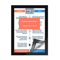 Porte-documents magnétique A4 en PVC, autocollant mural transparent, cartes en plastique remplaçables, utilisation en atelier, salle de bain, magasin