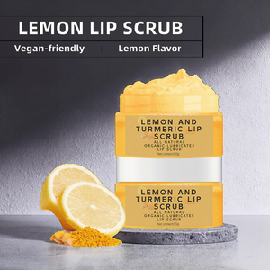 Gommage exfoliant doux pour les lèvres vegan au citron et au curcuma pour hydrater et atténuer les rides des lèvres - Product Image 2