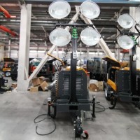 Générateur diesel mobile silencieux 8 kW de type tour d'éclairage, mât de 7 m avec ATS et 4x1000W, directement de l'usine OEM