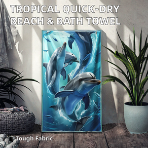 Toalla de Baño y Playa de Microfibra Turca Personalizada, Secado Rápido, Absorbente, Estampado Tropical, para Natación, Vacaciones de Verano, con Función Antimicrobiana - Product Image 2