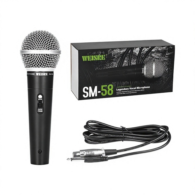 SM-58 Cardioid Dynamic Microphone Metal Construction Classic Design for Vocal Performance Home Use