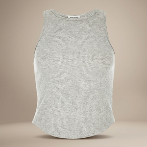 Camiseta sin mangas de punto transpirable informal para mujer, top corto deportivo - Product Image 3