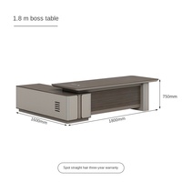 Combinaison moderne de bureau et chaise de direction avec configuration d'ordinateur pour une personne en PVC et en acier inoxydable