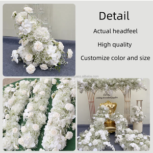 แผงดอกไม้รูปดอกเบบี้โรแมนติกเรียบเนียนและดอกกุหลาบสีขาวและดอกกล้วยไม้รูปทรงน้ำตกสำหรับงานแต่งงาน - Product Image 4