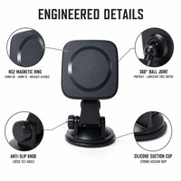 Support magnétique ABS 2026 pour téléphones 16 et 15 Pro Max – Accessoire portable pour voiture, lit et bureau