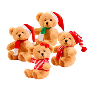 <span class=keywords><strong>Orsacchiotto</strong></span> Personalizzabile OEM ODM a Tema Natalizio Super Morbido in Peluche con Cotone PP e Cappello Rosso Natalizio - Product Image 1