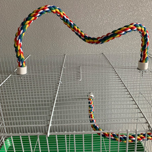 Jouet d'escalade pour oiseaux en <span class=keywords><strong>corde</strong></span> de coton, échelle spirale et <span class=keywords><strong>corde</strong></span> à mâcher pour perroquets de toutes tailles, jouet de cage suspendu durable - Product Image 2