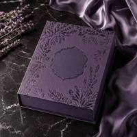 Boîte rigide magnétique en forme de livre avec logo en relief profond, boîte cadeau en carton avec couvercle rabattable de qualité supérieure et finition UV sélective