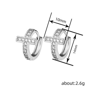 Piccoli orecchini a croce da donna, semplici accessori per l'uso quotidiano - Product Image 6