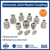 Raccord universel sphérique réglable en acier inoxydable 304, raccord de buse pivotante ZSPJ pour système d'extinction d'incendie et de refroidissement