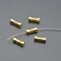 Perles entretoises tendance en laiton lisse de 4x11mm, forme nœud papillon, tube long, trou traversant, vente en gros pour la fabrication de bijoux