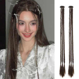 วิกผมถักเปียแบบหนีบ 1 คลิป 3 เส้น ทรงบ็อกซิ่งเบรด สีธรรมชาติ ไม่ต้องใช้กาว ทนความร้อนสูง สำหรับผู้หญิง สไตล์ยุโรป - Product Image 3