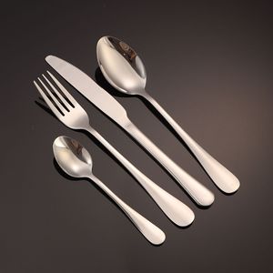 Ensemble de couverts en acier inoxydable, couteau, fourchette, cuillère, couteau à steak, cuillère à thé, cuillère à glace, couleur unie, pour la restauration - Product Image 1