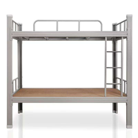 Lit superposé en fer de luxe, robuste et simple, avec échelle, idéal pour dortoir, chambre d'école, hôtel, appartement – Gain de place et haute résistance