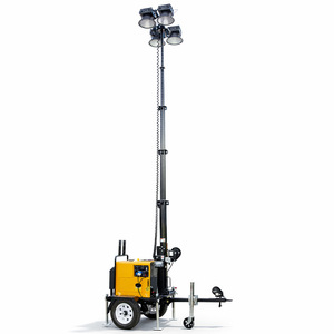 Torre de Iluminación Móvil LED, 4x1000w, Alimentación CA, Proyector de Emergencia para Exteriores, Generador Montado en Remolque - Product Image 3