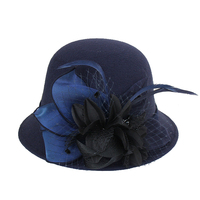 2020 lana marrón Vintage fieltro Cloche cubo bombín sombrero invierno mujeres Iglesia bombín sombreros