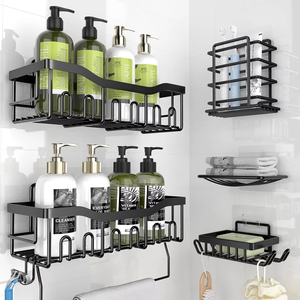 Organizador de baño de acero inoxidable a prueba de herrumbre, organizador de baño, juego de estante adhesivo para <span class=keywords><strong>ducha</strong></span> interior - Product Image 5