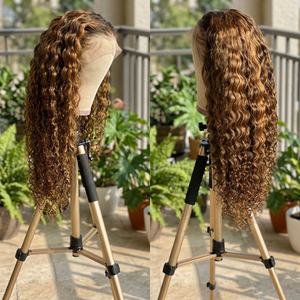 Cheveux brésiliens HD transparents de <span class=keywords><strong>32</strong></span>-<span class=keywords><strong>34</strong></span> pouces de long pour perruque, avec ondulations naturelles, pré-épilés, doux, lisses, sans colle, avec baby hair - Product Image 1
